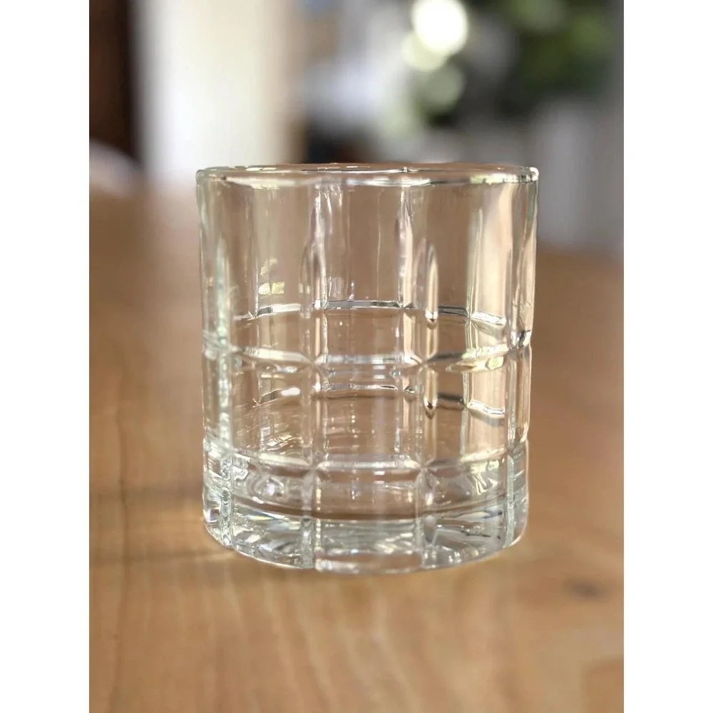 Anchor Hocking Tartan Whiskey Glasses | Mid Century Plaid Barware Set